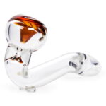 Glass Hand Pipe 11cm Amber - Afbeelding 2