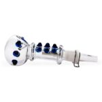 Glass Pipe with Clamp & Acti. Carbon Filter Blue SG19 17cm