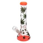 Glass Icebong Flask 30cm Leafs